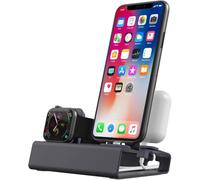 3 in1 Charger Stand Compatible with Apple Watch Series 10 9 8 7 SE 6 5 4 Ultra 2, 49mm 46mm 45mm 44mm 42mm 41mm 40mm iPhone Airpods, iWatch Charging Station Dock Holder Support Nightstand Mode