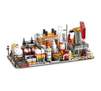 3 in1 Chemical Refining Engineering Building Set, Streetview City Modular Buildings, Natural Gas Storage Plant Model Building Kit for Adults