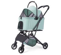 3 IN1 Dog Strollers with Detachable Basket, Foldable Puppy Pet Carts with 4 Fast Wheels, Travel Stroller with Storage Bag for Medium Dogs Outdoor (Tealblue)