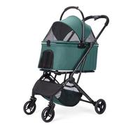 3 IN1 Dog Strollers with Detachable Basket, Foldable Puppy Pet Carts with 4 Fast Wheels, Travel Stroller with Storage Bag for Medium Dogs Outdoor (Dark Green)