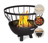 3 in1 Fire Pit Bowl BBQ 66 cm Steel Garden Outdoor Fire Bowl Grill Patio Firepit