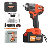 3 in1 Impact Wrench, 21V 3.0Ah Battery, Cordless Impact Driver 550Nm, 3300IPM Impact Frequency, 4pcs Sockets for 14/17/19/21mm