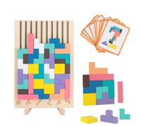 3 in1 Wooden Stacking Puzzle Toy - 3D Tetris Tumble, Building Toys, Maths Games, Stress Relief, Classic Russian Numberblocks, Awareness Hand Eye Jigsaw Puzzle, Kids Educational Jigsaw Board