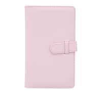 3 Inch 108 Pockets Mini PU Leather Photo Album Graduation Wedding Travel (Light Pink)