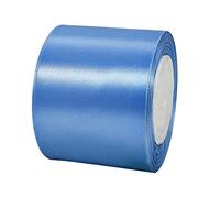 3 Inch 22m Wide Blue Ribbon for Crafting, 75mm Ribbon Blue Fabric, Large Solid Satin Ribbons, Polyester Double Sided for Union Jack Xmas Easter Party Gift Wrapping,Hair Cake Bows,Sewing,Crafts,Wedding