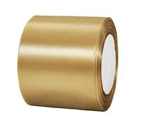 3 Inch 22m Wide Christmas Champagne Gold Ribbon,75mm Dark Gold Fabric Large Ribbon Solid Satin Ribbon,Christmas Polyester Ribbon for Xmas Gift Wapping,Hair Bows,Sewing,Crafts,Floral,Presents,Wedding