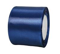 3 Inch 22m Wide Dark Blue 75mm Ribbon Union Jack Great British Party Royal Blue Satin Ribbon,Polyester Double Sided Ribbon for Gift Wapping,Hair Bows VJ Day 80th Anniversary Decorations
