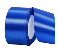 3 Inch 22m Wide Royal Blue Ribbon, 50mm Ribbon Royal Blue Fabric Large Solid Satin Ribbons Polyester Double Sided Ribbons for Union Jack Easter Xmas Birthday Party Gift Wapping,Hair Bows,Sewing,Crafts