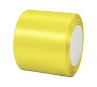 3 Inch 22m Yellow Ribbon for Crafting,75mm Ribbon Yellow Fabric Large Ribbon.Solid Satin Ribbon,Polyester Double Sided Ribbon.for Easter Gift Wapping,Hair Bows,Sewing,Crafts,Floral,Wedding Car