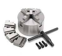 3 Inch 4 Jaw Lathe Chuck, Industrial K12-80 Self-Centering Lathe Drilling Accessories with Reversible Jaws - for Grinding Drilling Milling Machines