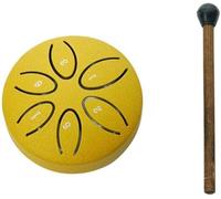 3 Inch 6-Tone Steel Tongue Drum Mini Hand Pan Drums with Drumsticks,Buddha Stones Mini Steel Tongue Drum,Percussion 1pcs Drum Accessories Musical Instruments (Golden)