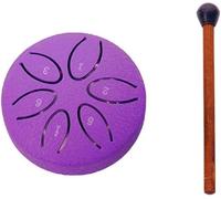 3 Inch 6-Tone Steel Tongue Drum Mini Hand Pan Drums with Drumsticks,Buddha Stones Mini Steel Tongue Drum,Percussion 1pcs Drum Accessories Musical Instruments (Purple)