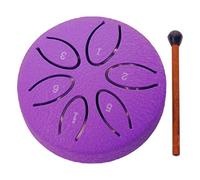 3 Inch 6 Tone Steel Tongue Drum Small Size and Easy to Carry Rain Drum Frosted Drum Surface Has Texture Chakra Drum(Purple)