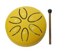 3 Inch 6 Tone Steel Tongue Drum Small Size and Easy to Carry Rain Drum Frosted Drum Surface Has Texture Chakra Drum(Yellow)