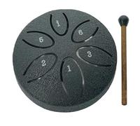 3 Inch 6 Tone Steel Tongue Drum Small Size and Easy to Carry Rain Drum Frosted Drum Surface Has Texture Chakra Drum(Black)