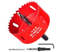 3 Inch / 76mm Hole Saw for Wood, Plastic Board, Ceiling,Drywall, and Metal Sheet - HSS Bi-Metal Hole Cutter with Pilot Drill Bit