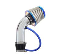 3 Inch 76MM Universal Automobile Racing Air Intake Filter Aluminum Pipe Power Flow Kit Car High Flow Cold Air Intake Kit Cold Air Intake Pipe(Silver)