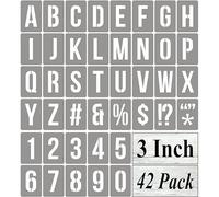 3 Inch Alphabet Letter Stencils for Painting - 42 Pack Letter and Number Stencil Templates with Signs for Painting on Wood, Reusable Numbers and Letters Stencils for Chalkboard Wood Signs & Wall Art