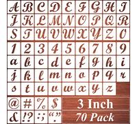 3 Inch Alphabet Letter Stencils for Painting - 70 Pack Letters and Numbers Stencil Templates with Signs for Painting on Wood, Reusable Letter and Number Stencils for Chalkboard Wood Signs & Wall Art