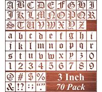 3 Inch Alphabet Letter Stencils for Painting - 70 Pack Old English Letter and Number Stencil Templates with Signs for Painting on Wood, Reusable Letters Stencils for Chalkboard Wood Signs & Wall Art