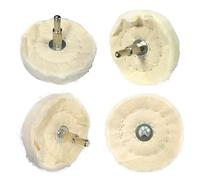 3 Inch Buffing Wheel for Drill, Buffing Pad Cotton Polishing Wheel with 1/4" Handle, Wheel Shaped Polishing Tool for Metal Aluminum, Stainless Steel, Chrome, Jewelry, Wood, Plastic, Ceramic 4PCS