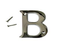 3-Inch Chrome Door Letters B - Polished, Screw On, Elegant & Bold Numerals for All Door Types