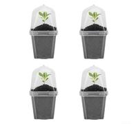 3 Inch Clear Plastic Nursery Pot with Adjustable Humidity Dome for Growing Succulents Cuttings and Small Indoor Plants (4pcs)