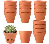 3 Inch Cotta Pots 18 Pcs, Clay Mini Pots With Drainage Hole, Cotta Breathable For Gardening, Indoor Outdoor Succulent Plants, Flower Cactus Nursery Pots, Projects Diy