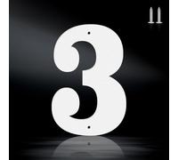 3 Inch Crisp White Rustproof House Numbers Letters,Heavy-Duty Metal Address Numbers for House,Weatherproof 0-9 Numbers & A-Z Outdoor Metal Letters Full Set for Door,Gate,Mailbox(3)