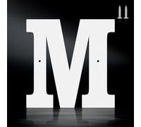 3 Inch Crisp White Rustproof House Numbers Letters,Heavy-Duty Metal Address Numbers for House,Weatherproof 0-9 Numbers & A-Z Outdoor Metal Letters Full Set for Door,Gate,Mailbox(M)