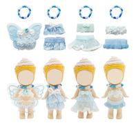 3 Inch Doll Clothes Compatible with Sonny Angel 4 Sets Doll Outfit Includes Top Skirt Shoes Necklace Cute Display and Decoration Accessories for Collectors Boy Girl Gift, Doll Not Included
