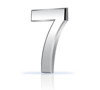 3 Inch Door Numbers 3D Design House 0-9 Numbers Electroplating Self Weatherproof Adhesive Street Apartment Stickers for Hotel Courtyard Cafe Bin Mailbox(Silver,7)