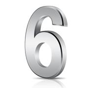3 Inch Door Numbers, 3D Self Adhesive Mailbox Numbers 0-9, Address Number Waterproof House Number Street Stickers for House Mailbox Apartment Hotel Courtyard Cafe, Silver (6)