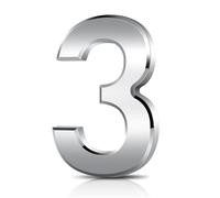 3 Inch Door Numbers, 3D Self Adhesive Mailbox Numbers 0-9, Address Numbers Waterproof House Numbers Street Number Stickers for House Mailbox Apartment Hotel Courtyard Cafe, Silver (Silver3)