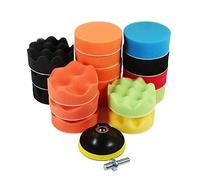 3 inch Drill Polishing Pads, 19Pcs Car Polishers and Buffers Buffing Kits Sponge Buff Pads Set Kit with M10 Drill Adapter for Car Polisher, Waxing
