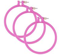3 Inch Embroidery Hoop, 3pcs Plastic Embroidery Hoops Set, Colorful Round Stitch Hoop Rings for DIY Craft, Cross Stitch, Cross Accessories (Random Color)