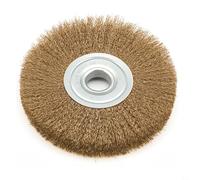 3 Inch Flat Crimped Stainless Steel Wire Wheel Brush with 0.32 Inch Bore Compatible with for Angle Grinder, Copper Plated, 0.15mm Wire Diameter,(wire brush)