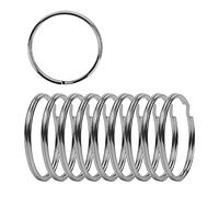 3 Inch Flat Key Rings - Very Large Split Key Rings - Silver Steel Round Edged Circular Keychain Ring Clips - Sturdy Key Chain Ring Connector (Pack of 10)