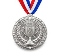 3 Inch Gold First Place Medal with Ribbon - Heavyweight 90g Award Medal for Winners, 1st Place Trophy Medal for Sports, School Competitions, Games, Classroom Rewards & Events (Silver Medal(2nd Place))