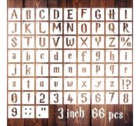 3 Inch Gothic Letter Stencils for Painting, 66 Pcs Reusable Old English Stencils, Calligraphy Letter Number Symbol Drawing Template Kit for Journal Scrapbook Signage DIY Art Project