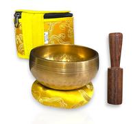 3-Inch Hand-Hammered Tibetan Singing Bowl Set - Includes Wooden Mallet, Hand-Sewn Cushion & Handmade Storage Case - Authentic Sound Bowl for Meditation, Yoga, and Spiritual Healing - Made in Nepal