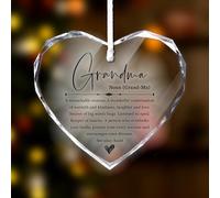 3 Inch Heart-Shaped Crystal Decoration - Grandma - Elegant Gift, Love Keepsake, Heartfelt Gift for Grandma, Crystal Heart Ornament, Thoughtful Present of Love and Appreciation - A07