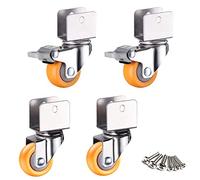 3 Inch Heavy Duty Swivel Caster Wheels 100mm Non Slip Rubber Silent 480kg Load Capacity Perfect for Furniture Industrial Carts Trolleys Hospitals Grey with Brake & Universal Fit (16mm 0.6in)