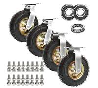 3 Inch Heavy Duty Swivel Caster Wheels 100mm Non Slip Rubber Silent Rolling 480kg Load Capacity Ideal for Furniture Industrial Carts & Hospital Trolleys (Fixed + Swivel 150mm 6In)