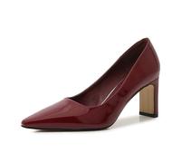 3 Inch High Heels for Women | 7.5cm Block Heel Pointed Toe Pumps for Wedding, Office, Dances, Birthday Party | Multiple Colors,Burgundy,10 UK
