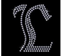 3 Inch High Old English Letter Hotfix Rhinestone Diamante Iron on Transfer Motif Applique (Letter L)