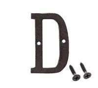 3 Inch House Letter, Home Address Letter, Vintage Cast Iron Home Letter Solid Metal Gate Mailbox Number, Matching Screws Included, Black Letter D