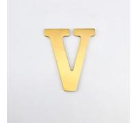 3 Inch House Numbers Modern Metal Brass Door Number 8cm Golden Mailbox Address Letters Sign Exterior Decorative, for Hotel Room Apartment Office Wall Decor Plaque Cafe Garden Yard Street(V)
