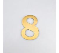 3 Inch House Numbers Modern Metal Brass Door Number 8cm Golden Mailbox Address Letters Sign Exterior Decorative, for Hotel Room Apartment Office Wall Decor Plaque Cafe Garden Yard Street(8)