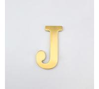 3 Inch House Numbers Modern Metal Brass Door Number 8cm Golden Mailbox Address Letters Sign Exterior Decorative, for Hotel Room Apartment Office Wall Decor Plaque Cafe Garden Yard Street(J)